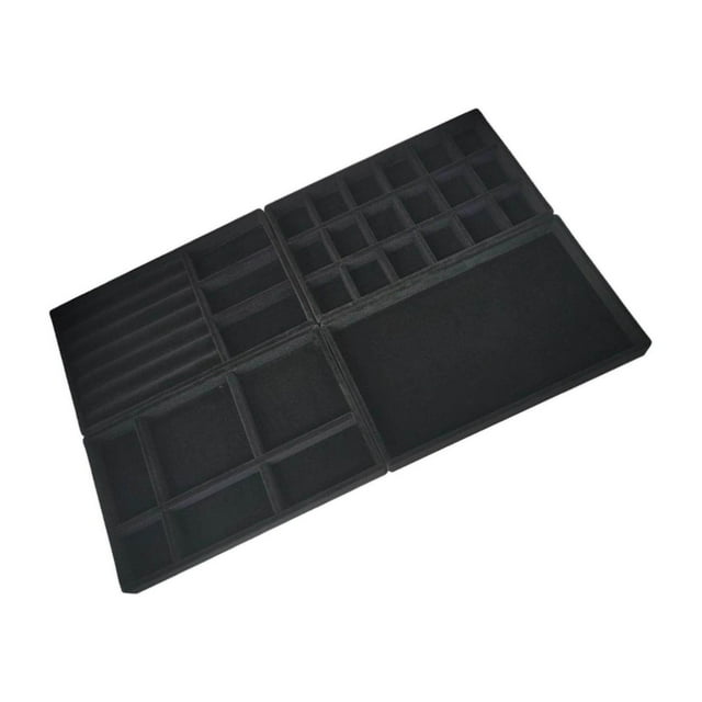 ziyahi 4Pcs Jewelry Trays Organizer Multipurpose Space Saving for Ring Bracelet Black