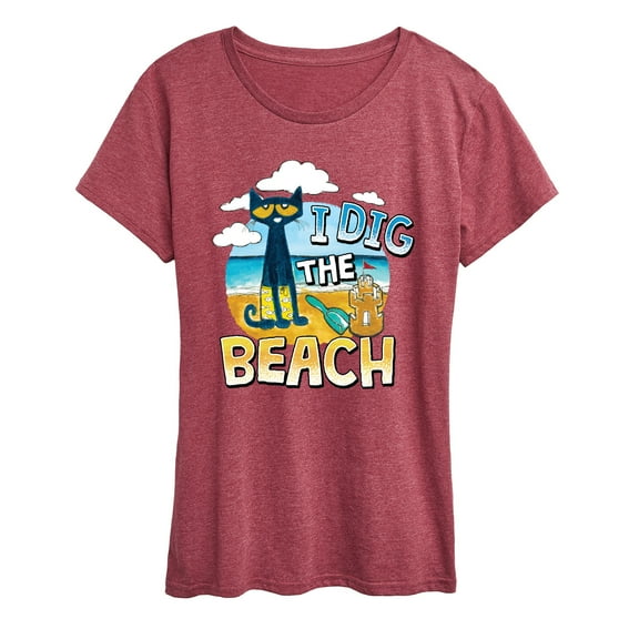 Pete The Cat - I Dig The Beach - Women's Short Sleeve Graphic T-Shirt