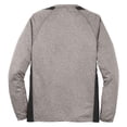 thumbnail image 6 of Yellow Rooster Men's Long Sleeve Heather Colorblock Contender T-Shirt Vintage Heather/ Black XS, 6 of 6