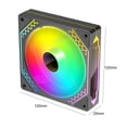 thumbnail image 2 of 120mm Case Fan Cooler 1800 RPM 5V 3Pin ARGB 4PIN PWM Chassis Fan(Black Reversed), 2 of 6