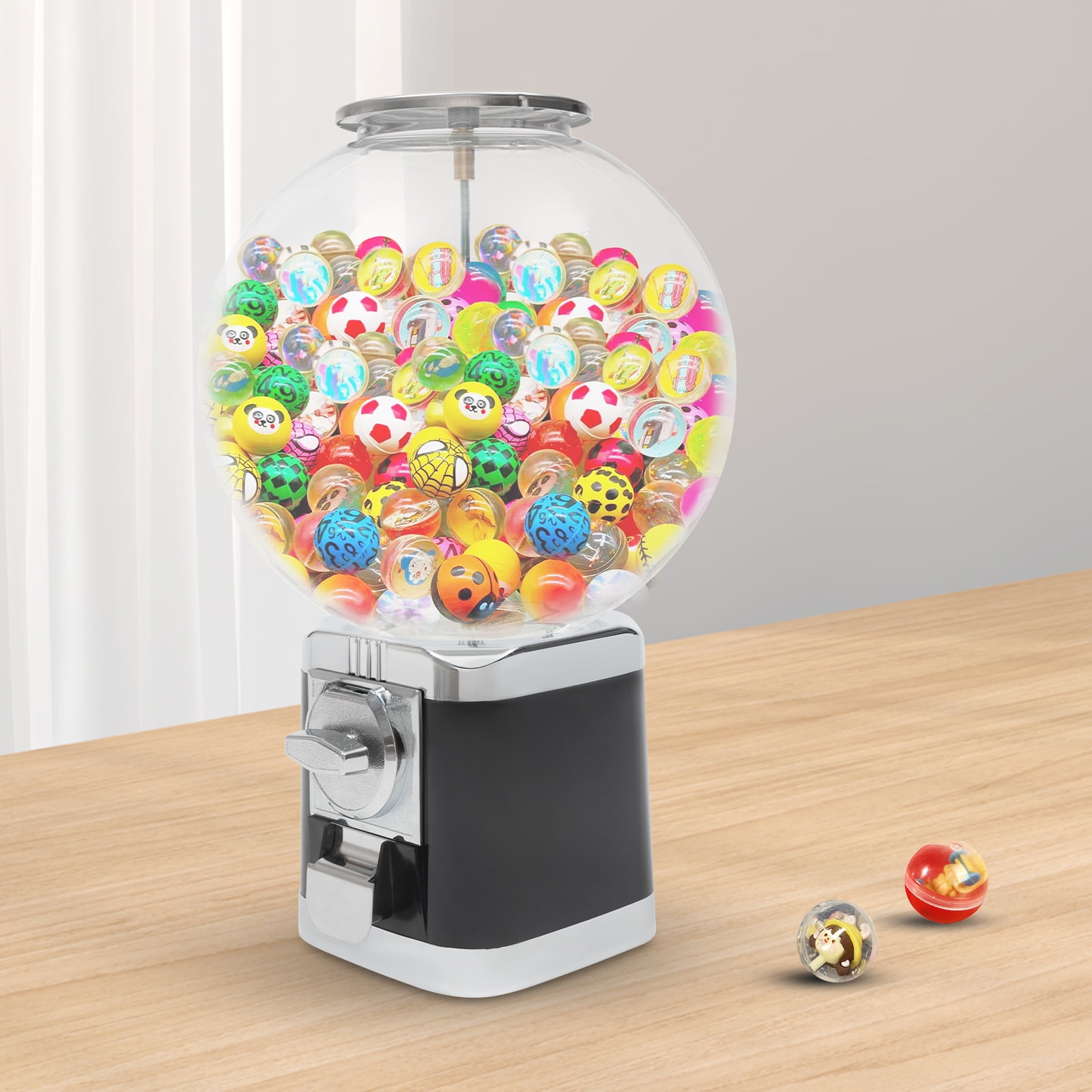 Vending Machine,Candy Gumball Machine,Candy Vending Machine w/Locks,1.26'' Ball Bulk Candy Dispenser Machine for Game Stores & Retail Stores Black