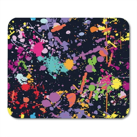 SIDONKU Colorful Splatter Abstract Color Splash No Spray Paint on Dark Pattern Artistic Mousepad Mouse Pad Mouse Mat 9x10