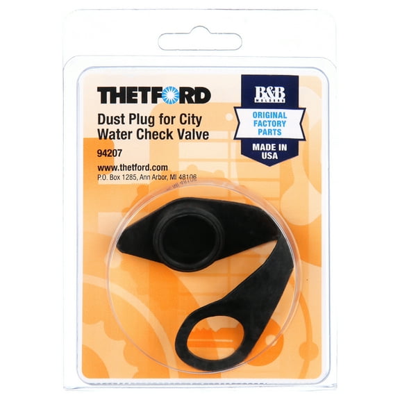 RV Dust Plug for City Water Check Valve: Black, Thetford