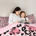 thumbnail image 4 of Manfei Vintage Leopard Print Twin Comforter Sets,Hippie Pink Stars Bedding Set,Pink Reversible,2-Piece,1 Comforter and 1 Pillowcase, 4 of 7