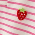 thumbnail image 2 of Girls Golf Shirt Dress Short Sleeve Pink Striped with Strawberry Embroidery A-Line Summer Play Dress for Kids Kids 2-10 Years,Size 2-3 T, 2 of 9