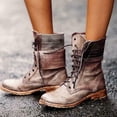 thumbnail image 3 of Women Ankle Boots Combat Lace Up Zipp Up Buckle Booties Shoes Round Toe, 3 of 6