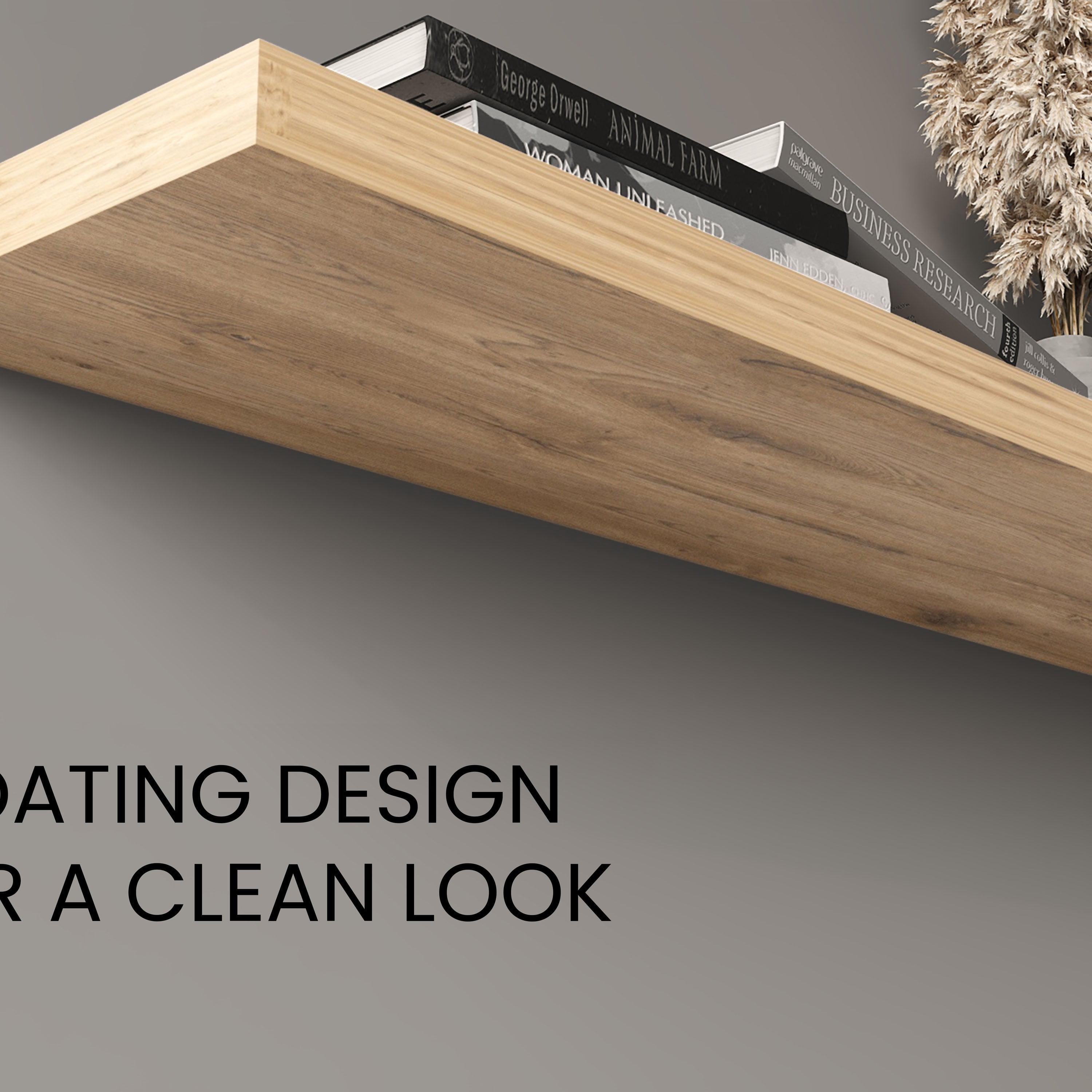 Ecco 47" Wide Floating Shelves Set of 2 Engineered Wood Macadamia