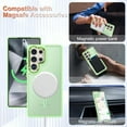 thumbnail image 2 of TJS for Samsung Galaxy S25 Ultra Phone Case, Magnetic Ring Translucent Protective Cover for Samsung S25 Ultra (Green), 2 of 5
