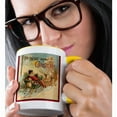 thumbnail image 2 of 3drose, Night Before Christmas Santa in Reindeer Pulled Sleigh, 11oz Two-tone Yellow Mug, 2 of 6