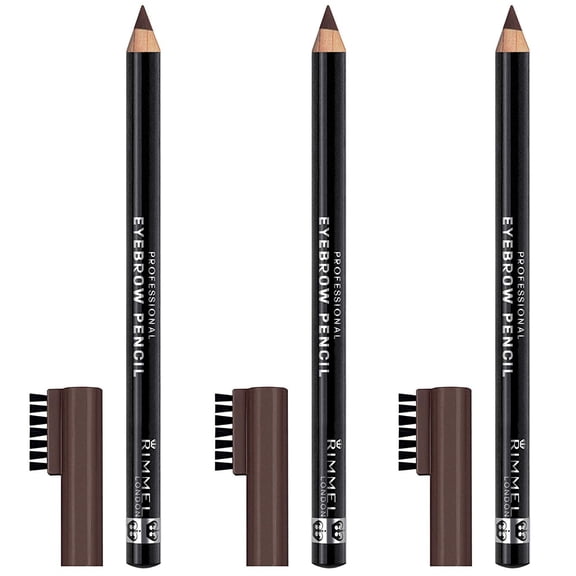 Rimmel Professional Eyebrow Pencil Dark Brown 0.05 Ounces (3 Pack)