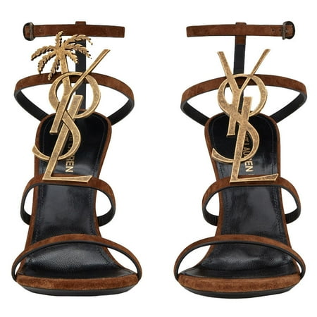 

Summer New French Style Black Genuine Catwalk Elegant High Heel Open Toe Thin Heel Sandals with Letter Buckle for Women