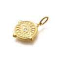thumbnail image 2 of 304 Stainless Steel Rhinestone Pendants Ion Plating(IP) Flat Round Eye Charms Clear 19.5x17x3mm Hole: 4.5x3mm, 2 of 3
