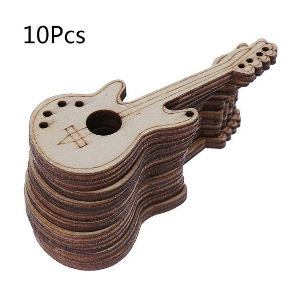 Techinal 10pcs Laser Cut Wood Guitar Embellishment Wooden Shape Craft Wedding Decor