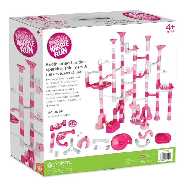 MindWare Sparkle Marble Run: 103 Piece Set, Mid Sized Marble Run