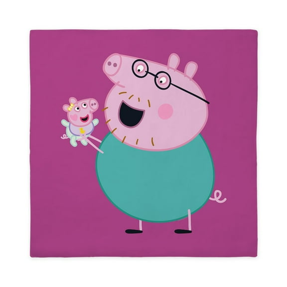 CafePress - Peppa Pig: Daddy Pig & Baby - Queen Duvet