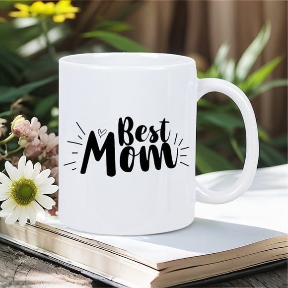 Best Mom Ever Ceramic Mug - White Coffee Cup with "Best Mom" Cursive Lettering & Heart Accent, Dishwasher Safe Gift for Mother's Day, Birthdays, Tea/Coffee Cup for (Hand Wash Recommended) - Keeps