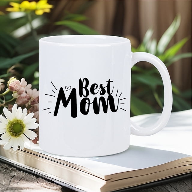 Best Mom Ever Ceramic Mug - White Coffee Cup with "Best Mom" Cursive Lettering & Heart Accent, Dishwasher Safe Gift for Mother's Day, Birthdays, Tea/Coffee Cup for (Hand Wash Recommended) - Keeps