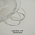 thumbnail image 4 of Large Plain Hoop Earrings for Women Silver Tone Stainless Steel Ginger Lyne Collection, 4 of 6