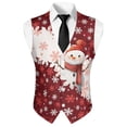 thumbnail image 5 of Yuyamidu Cute Snowman Business Vests for Men Size L Snowflake Men's V-Neck Suit Vests Christmas Festival Vest Waistcoat with 3 Pockets, 5 of 7