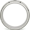 thumbnail image 2 of Stainless Steel Polished Brushed Center 1/20Ct Black Diamond 8mm Band (Size 10.5) Made In China sr408-10.5, 2 of 5