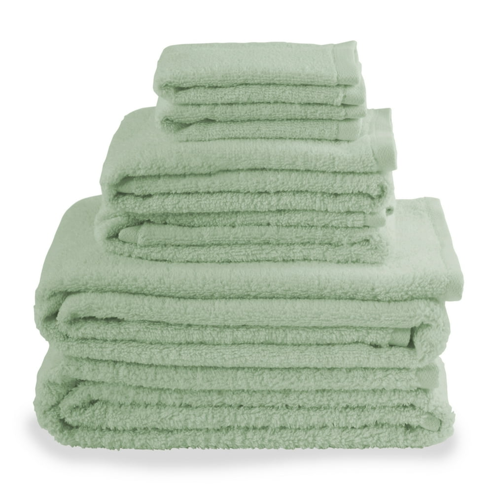100 Cotton Bath Towel Set, 6 Pieces, Seafoam Green