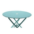 thumbnail image 2 of Carolina Classics  30" Folding Metal Bistro Table with Umbrella Hole in Teal, 2 of 3