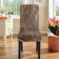 thumbnail image 3 of TSOVTHRID Brown Marble Texture Print 7 Pcs Tablecloth Chair Covers Set Stretchable Washable Rectangle Table Cover with Seat Slipcovers for Dining Room Banquet Wedding Party Kitchen Decor, 3 of 6