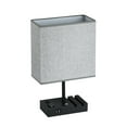 thumbnail image 1 of Cedar Hill 17" Grey Table Lamp with USB Port and Charging Dock, 1 of 7