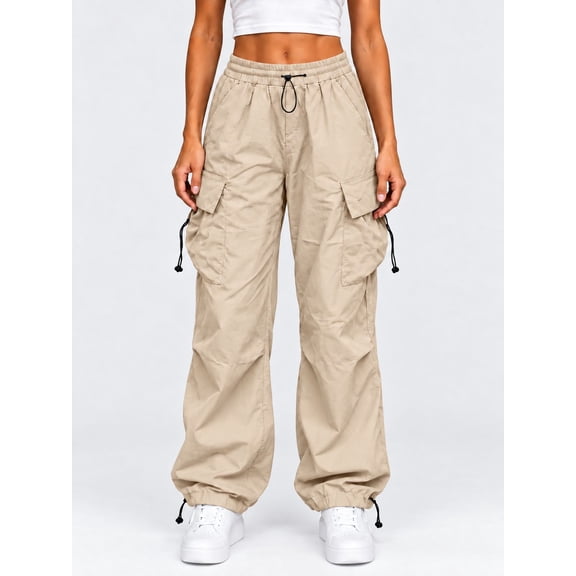 Ihhxva Cargo Pants for Women, Fit Workwear Trousers with Cuffed Ankle and Large Pockets Outdoor Activities XXS-2XL