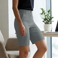 thumbnail image 3 of Pounoo Womens Tailored Bermuda Shorts High Waist With Front Pleat Detail Modern Minimalist Style Breathable Fabric Comfortable Office Shorts Gift, 3 of 9