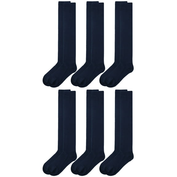 Falari 6 Pairs Navy Uniform Socks Women Knee High Socks Over The Calf Trouser Socks