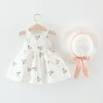 thumbnail image 3 of Fesfesfes Toddler Baby Kids Girls Dress Sleeveless Cherry Dot Princess Dresses Bow Hat Outfits, 3 of 5