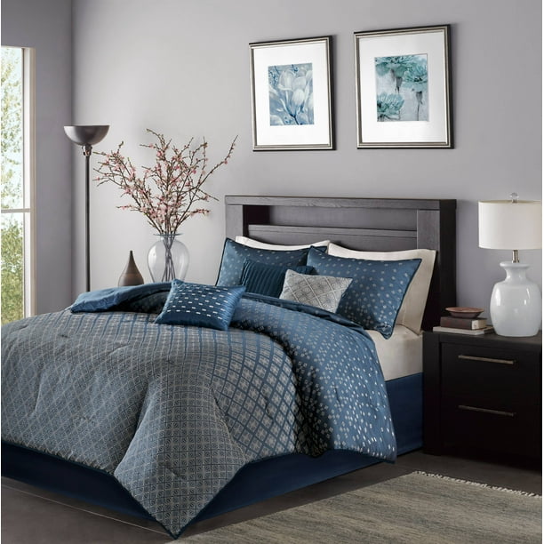Home Essence Hudson 7Piece Jacquard Comforter Bedding Set Walmart