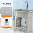 thumbnail image 5 of Ktaxon 20 Gallon Plastic Utility Sink with Hot/Cold Faucet, 36" Freestanding Laundry Tub with Storage Shelf, Soap Box for Bathroom, Laundry Room, Garage, Gray, 5 of 8