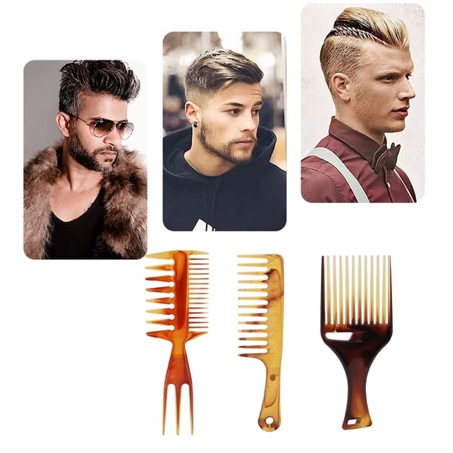 Kozecal Hair Styling Comb,Styling Comb Set,3pcs Hair Comb Set Professional Portable Home Barber Shop Wide Teeth Hair Pick Comb Styling Tool