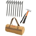 thumbnail image 3 of S SERENABLE Ensemble de Piquets de Sol Robustes pour Camping avec Outil Portable Multifonction pour Champs de Neige Accessoires 8 Ancrages à Tête Plate Sac de Rangement 40cm, 3 of 9