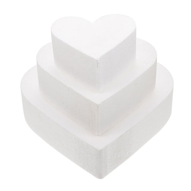 Etereauty Cake Styrofoam Dummy Heart Rounds Craft Practice Forms Dummies Wedding Model Form
