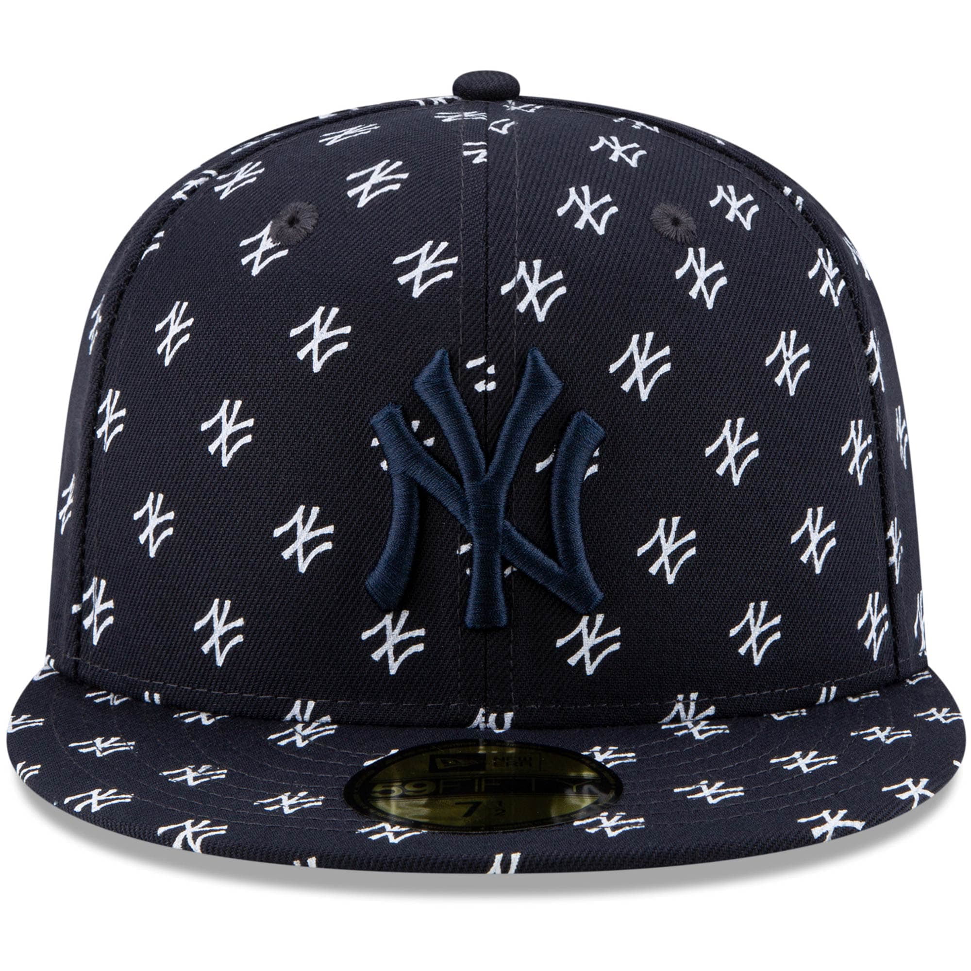 New York Yankees New Era Allover Logo 59FIFTY Fitted Hat - Navy 