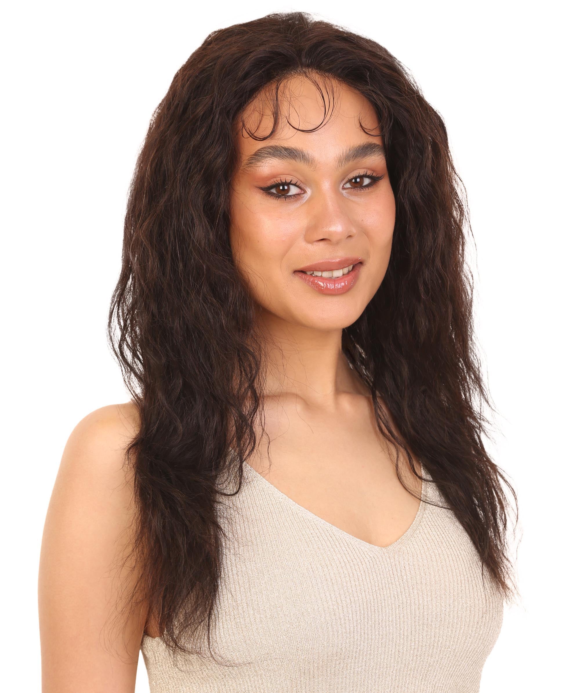 LUXLUXE Bianca 22-inches 100% Human Hair 3½"×13 HD Lace Wig, Heat Resistant Fiber, Multiple Color Option (NATURAL)