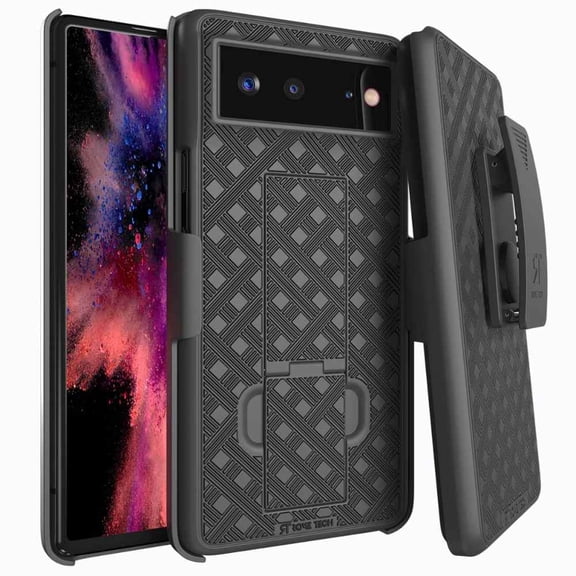 Rome Tech Shell Holster Combo Case for Google Pixel 6a With Belt clip