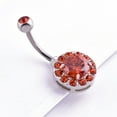thumbnail image 4 of Flmtop Femmes Strass Incrusté Pendentif Rond Barbell Nombril Corps Piercing Bijoux, 4 of 10