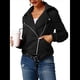 thumbnail image 1 of Chaqueta Gruesa, Holgada e Irregular con Solapa y Cremallera Inclinada para Mujer, de Larga, Informal, con Cremallera Negro XXL, 1 of 8