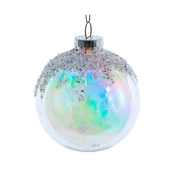 Kurt S. Adler Iridescent Glittered Ball Ornament 120 mm Plastic 1 Piece