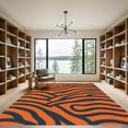 thumbnail image 2 of ODIKA 5'x7' Machine Washable Non-Slip Area Rug, Striking Tiger Stripe Interlocking Design High Traffic Rug, Orange, 911395, 2 of 7