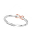 thumbnail image 4 of CHOOSE YOUR COLOR Rose Gold-Tone Infinity Knot Promise Ring .925 Sterling Silver Band, 4 of 4