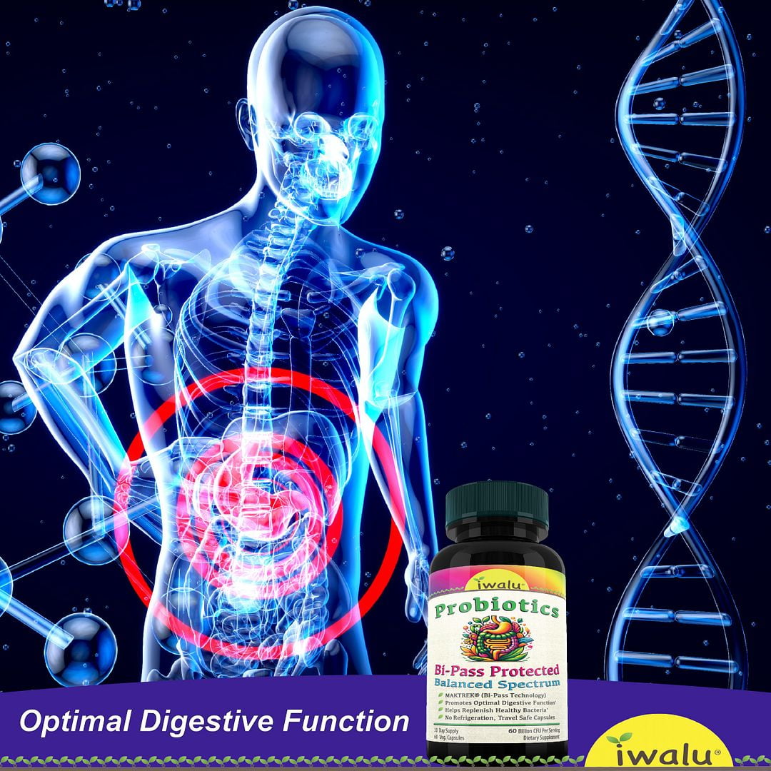 iwalu Probiotics 60 Billion CFU | Women's pH Balance, Odor Control, Flora Health | Delayed Release MAKTREK Bipass Protected Digestive Support | Gut GI Health - 60 Capsules | NSF Certified & USA Made