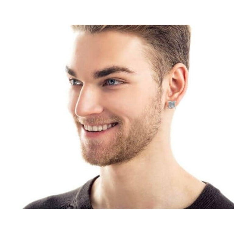 Mens square hotsell stud earrings