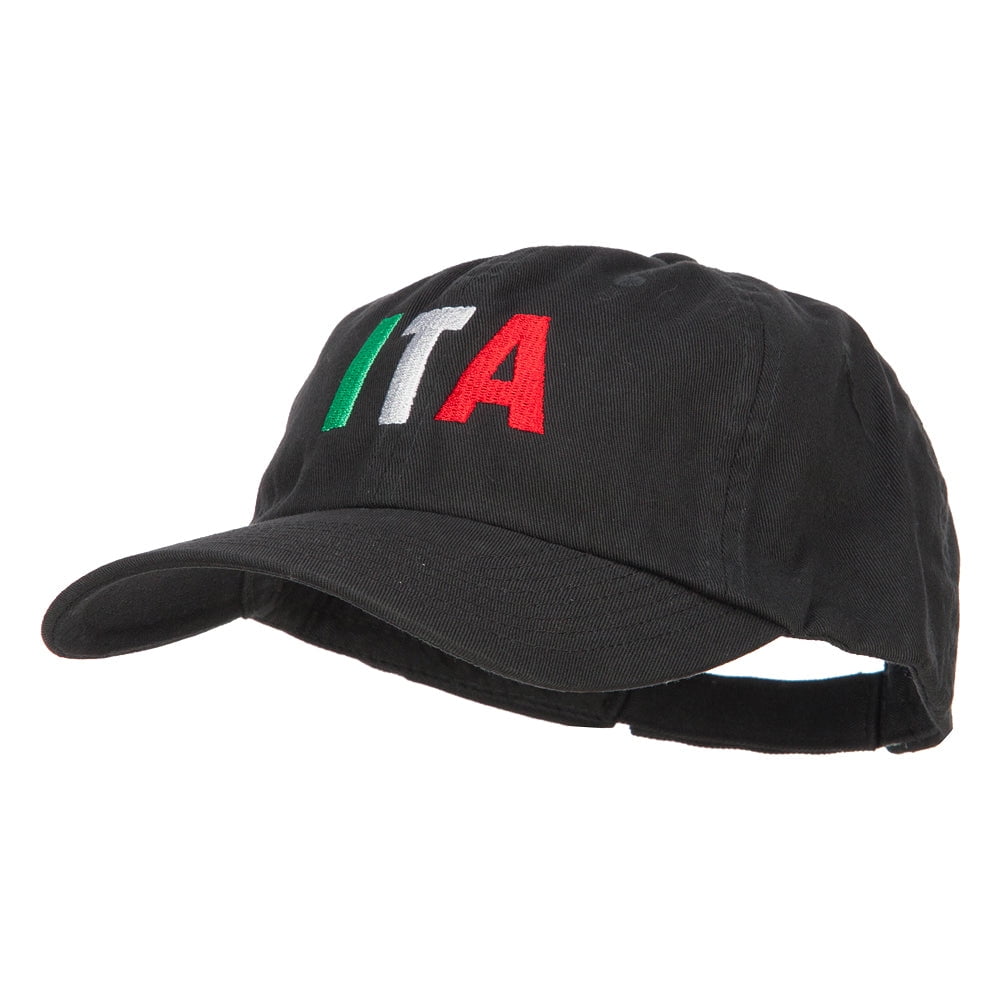 Italy ITA Flag Embroidered Low Profile Cap - Black OSFM