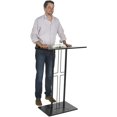 thumbnail image 4 of Displays2go LCTPCRSBLK Cross Podium, Floor Standing Pulpit, Slanted Top, Steel with Wood Base, Black, 4 of 4