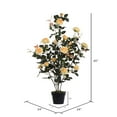 thumbnail image 3 of Vickerman 45" Artificial Yellow Rose Plant in Pot., 3 of 5